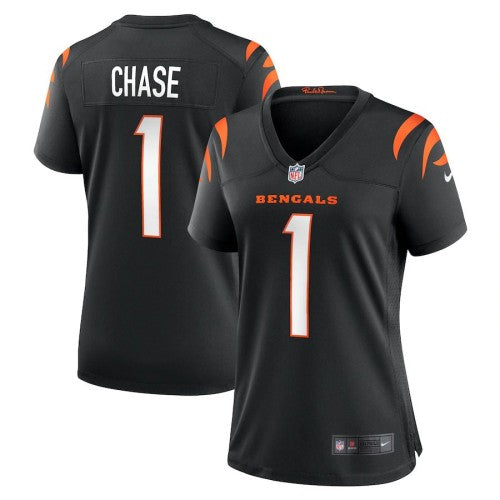 Cincinnati Cincinnati Bengals #1 Ja'Marr Chase Black Nike Women's Game Jersey Womens