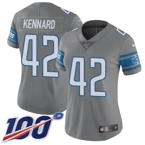 Nike Detroit Lions No42 Devon Kennard Anthracite Salute to Service Women's Stitched NFL Limited Therma Long Sleeve Jersey