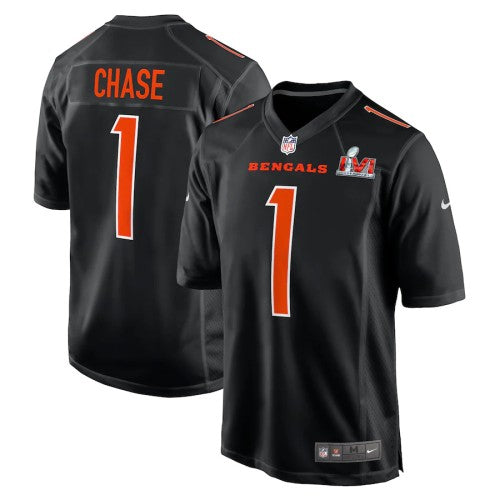 Cincinnati Cincinnati Bengals #1 Ja'Marr Chase Black Men's Nike Super Bowl LVI Bound Game Fashion Jersey Men's