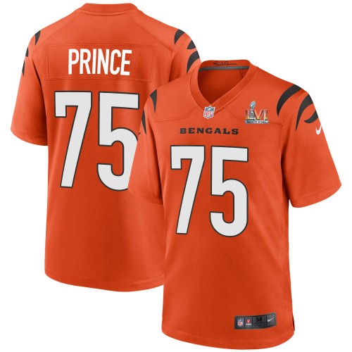 Cincinnati Cincinnati Bengals #75 Isaiah Prince Orange Super Bowl LVI Patch Nike Alternate Game Jersey Men's