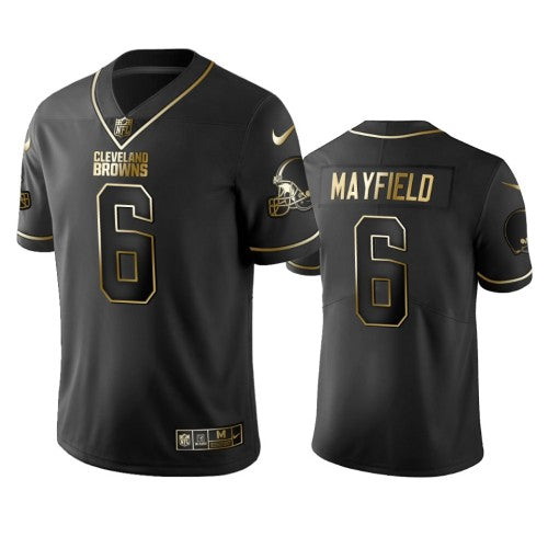 Cleveland Browns #6 Baker Mayfield Men's Stitched NFL Vapor Untouchable Limited Black Golden Jersey Men's