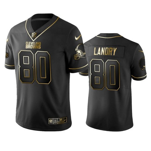 Cleveland Browns #80 Jarvis Landry Men's Stitched NFL Vapor Untouchable Limited Black Golden Jersey Men's